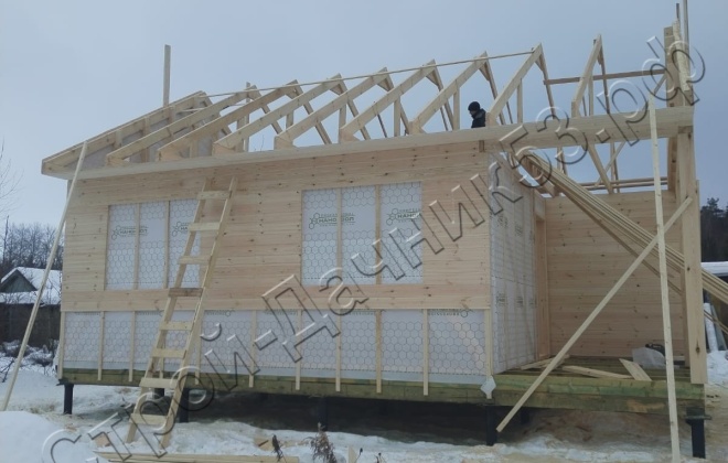 3 Каркасно-щитовой дом 8х6м, 48 М², Ленинградская область, Выборгский район, Святогорское сельское поселение (9)